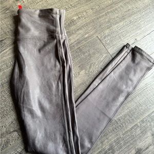 Spanx Faux Leather Leggings Size XS High Rise Shaping Shimmer 2437